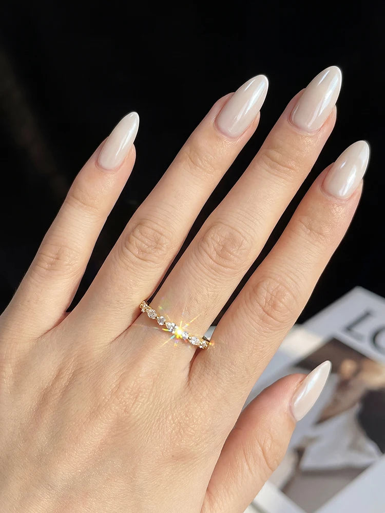 Moissanite Marquise & Round Ring for Women – Elegant Classic Jewelry