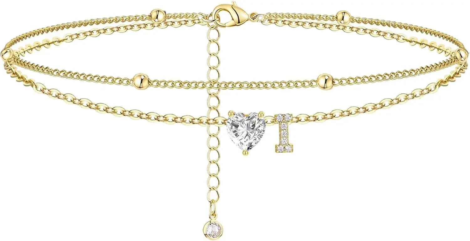 Initial Heart Anklet