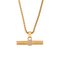 Elegant Green Crystal T-Bar Necklace