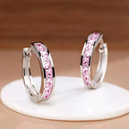 Gold Hoop Earrings with Cubic Zirconia