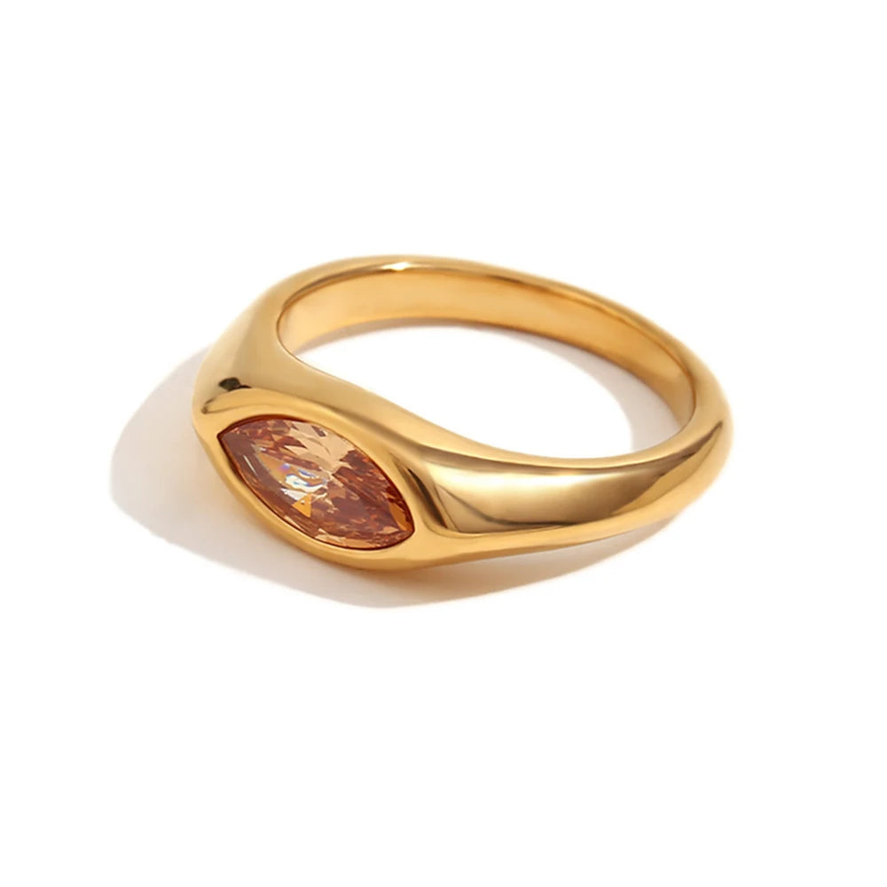 Colorful Zircon Eye Ring