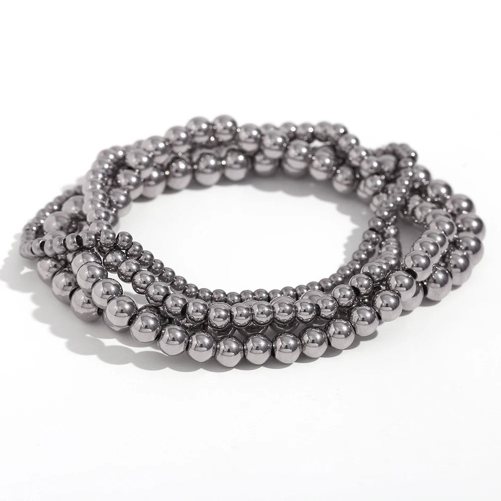 Elegant Gold & Silver Beaded Bracelet