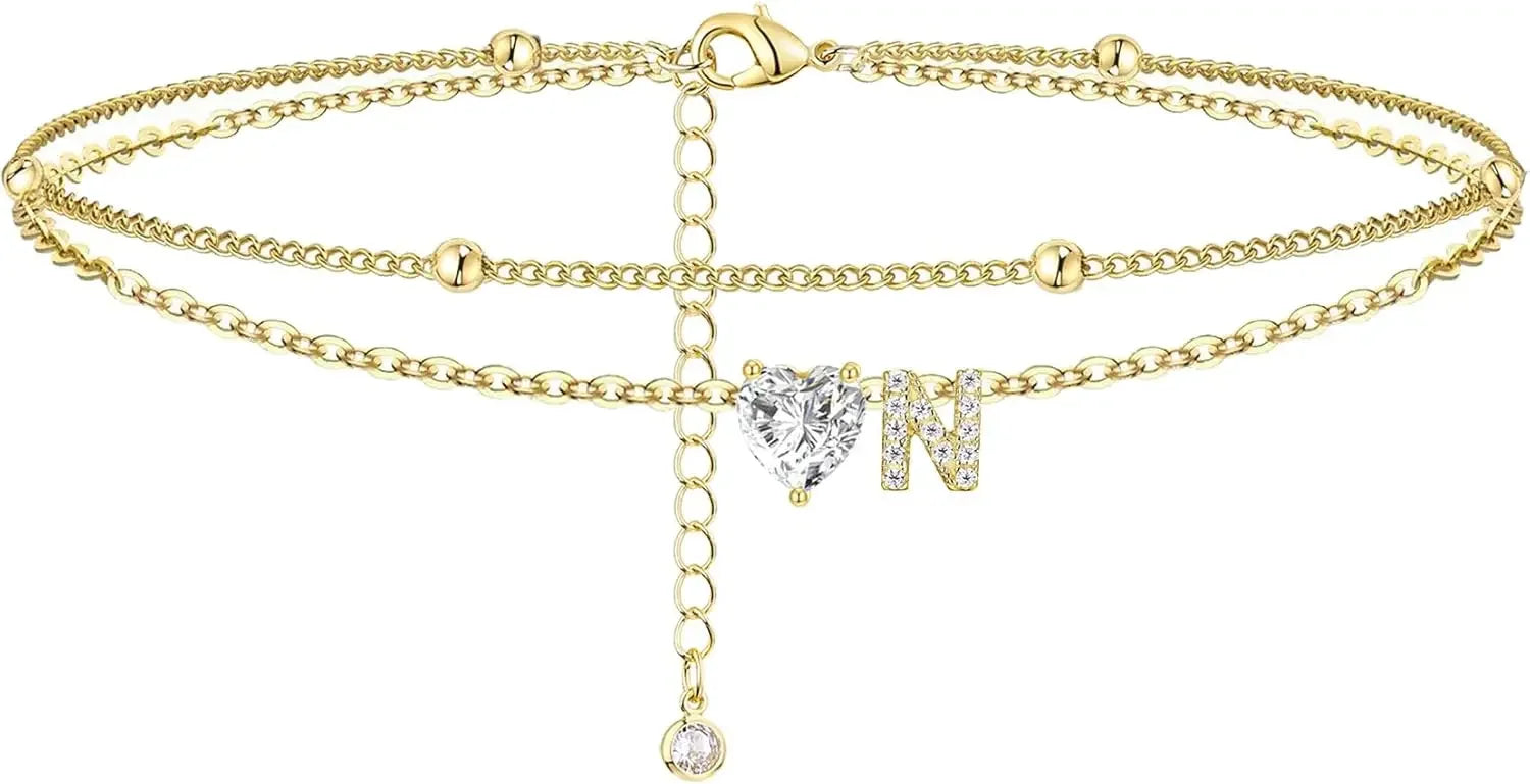 Initial Heart Anklet