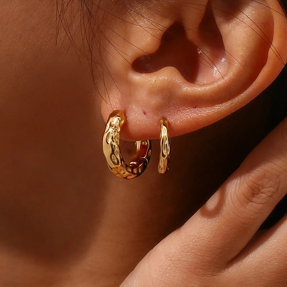Aura Gold Hoops Earrings