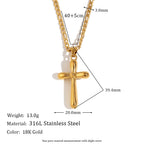 Elegant Zircon Cross Pendant Necklace