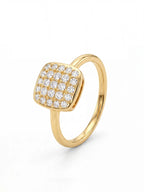 925 Sterling Silver Starry Square Zircon Ring