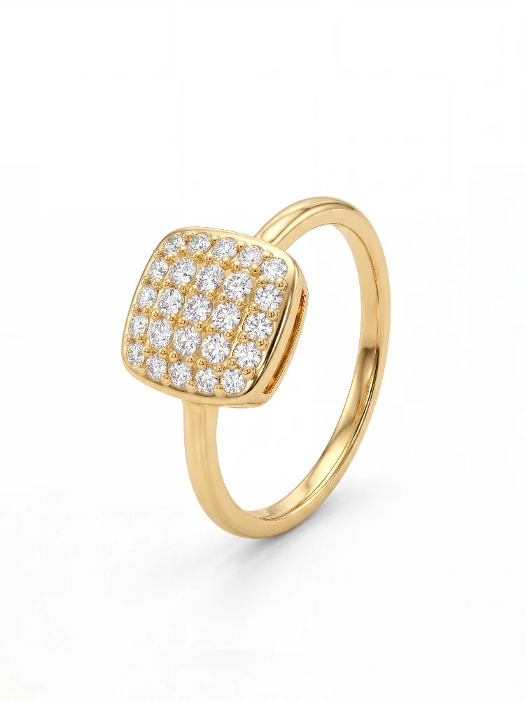925 Sterling Silver Starry Square Zircon Ring