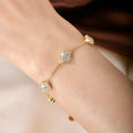 14K Gold Filled Moissanite Clover Stud Earrings