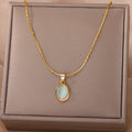 Delicate Oval Pendant Necklace