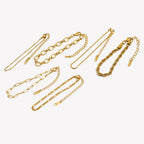 E.B.belle Blade Chain Figaro Chain Twists Chain Bracelet 18K Gold Plated 316L Stainless Steel Jewelry Women's Hand Bracelets
