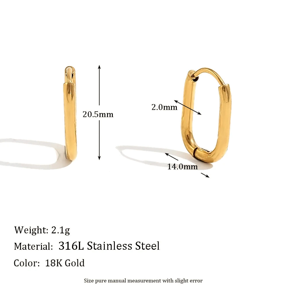 Elegant U-Shape Hoop Earrings