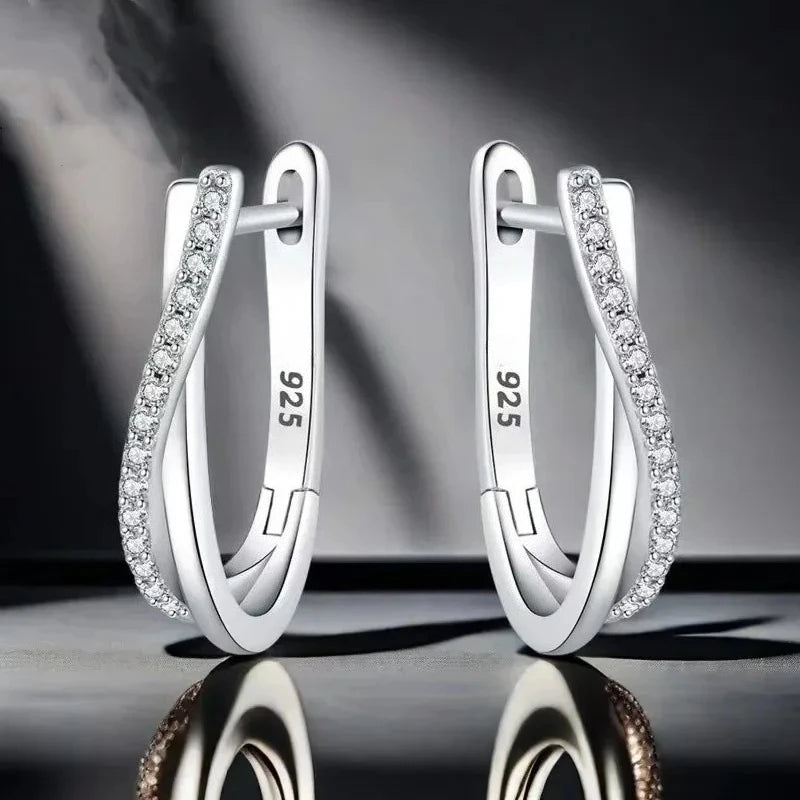 Élégance 925 Silver Hoop Earrings
