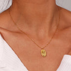 E.B.belle Tarnish Free Irregular Personality 12 Months Flower Pendant Necklace Stainless Steel Gold Plated Birthstone Necklace