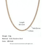 Elegant Gold Zircon Tennis Necklace