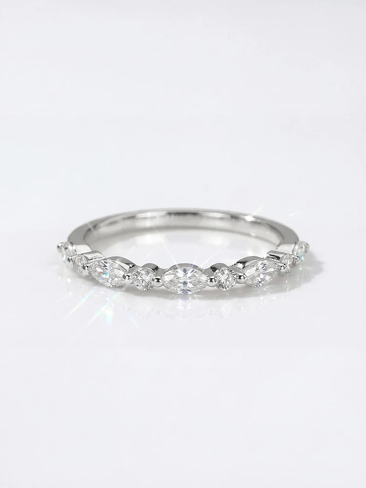 Moissanite Marquise & Round Ring for Women – Elegant Classic Jewelry