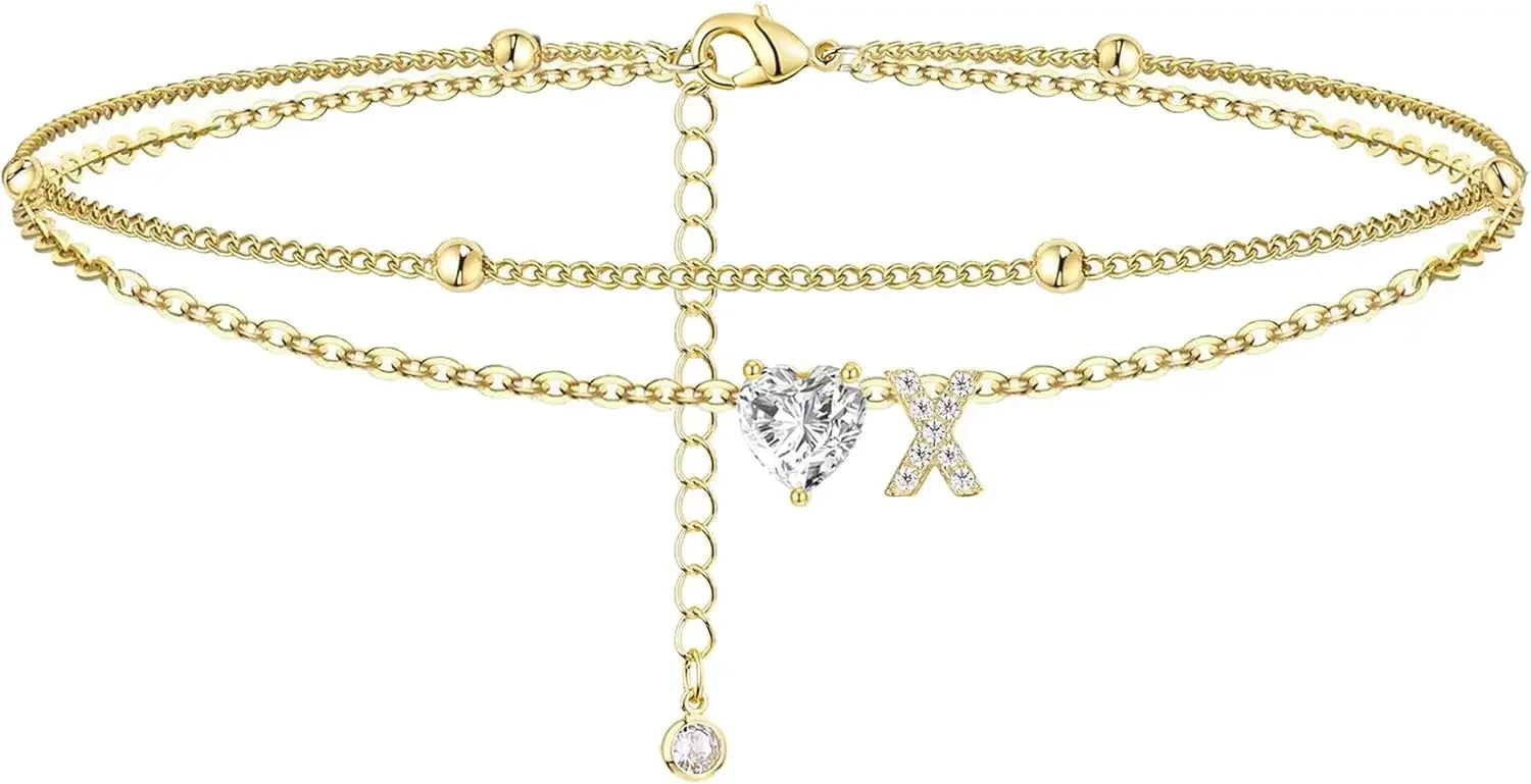 Initial Heart Anklet