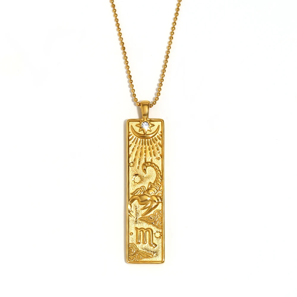 Gold Zodiac Pendant Necklace