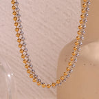 Simple Beads Chain Necklace Hypoallergenic Tarnish Free 18K Gold Plated Jewelry Silver Color 316L Stainless Steel Basic Jewelry