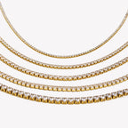 E.B.belle 2mm3mm4mm5mm Shiny Luxury 3A Zircon Tennis Chain Necklaces For Woman Stainless Steel Gold Plated Bridesmaid Necklace