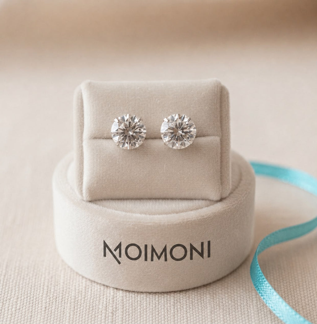 925 Sterling Silver CZ Crystal Stud Earrings