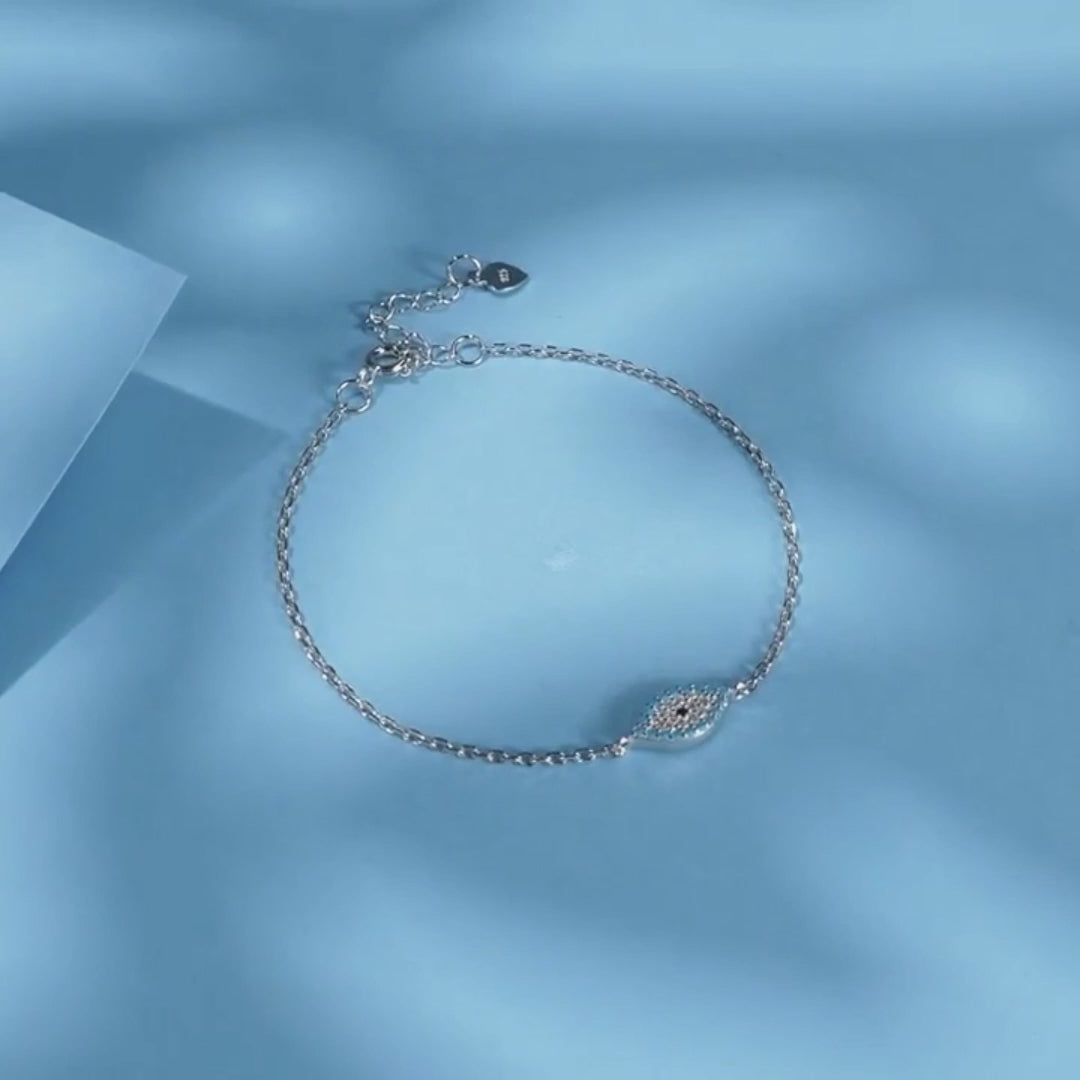 Turquoise Evil Eye Sterling Silver Bracelet