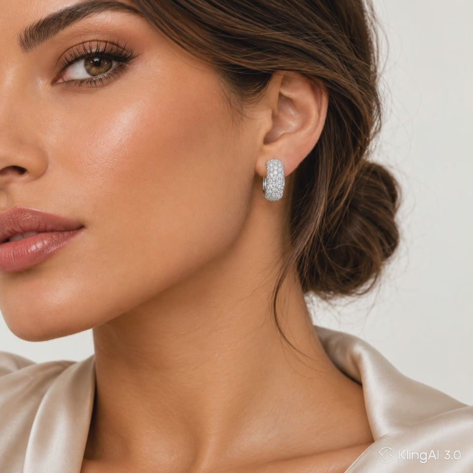 Real Moissanite Water Drop Huggie Hoop Earrings for Women